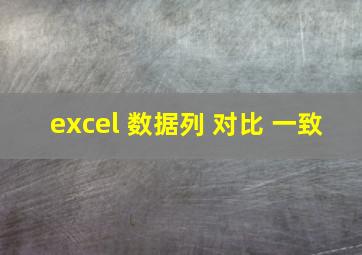 excel 数据列 对比 一致